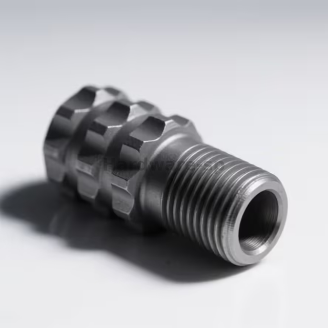 Zinc - alloy CNC threaded part with a flanged and threaded base - stable - mounting industrial part