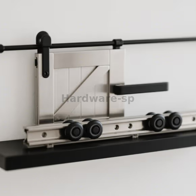 Oil - rubbed bronze barn door handle with a unique scroll design - decorative and traditional - style component