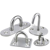 Brushed stainless steel overdoor hook rack, 5-hook design, 30cm width - entryway coat organizer