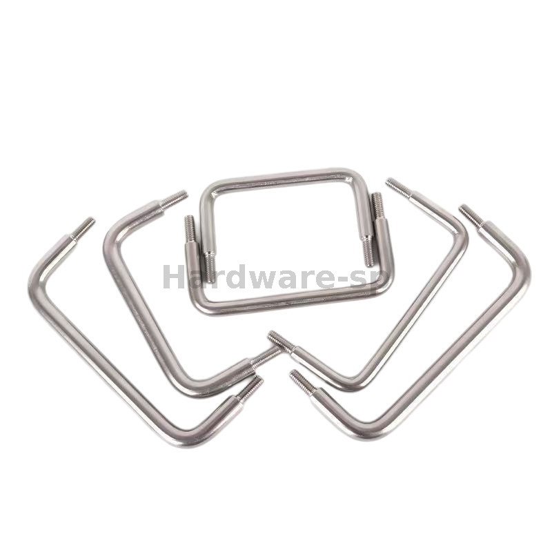 Stainless steel U - shaped handle - designed for easy gripping, often used on industrial equipment or toolboxes