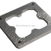 Close-up of CNC milling machine cutting aluminum block with carbide end mill
