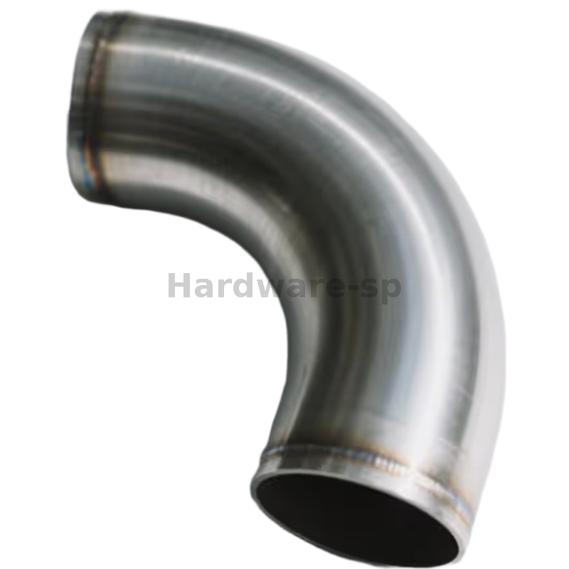 Polished round steel bending part with a gentle C - shaped curve, 35mm outer diameter - for decorative and functional applications