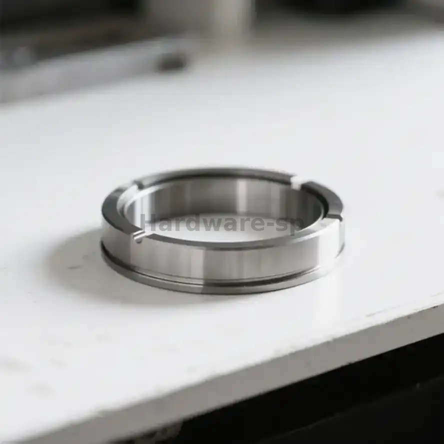Aluminum alloy CNC ring with flanged design - industrial machined component