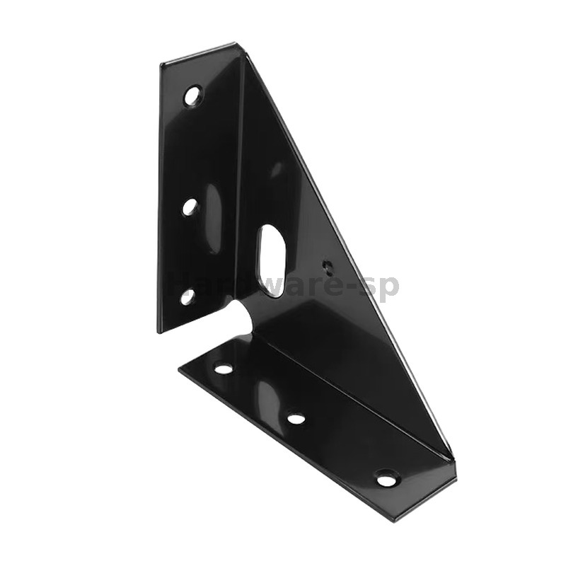 Galvanized steel corner brace with screw holes