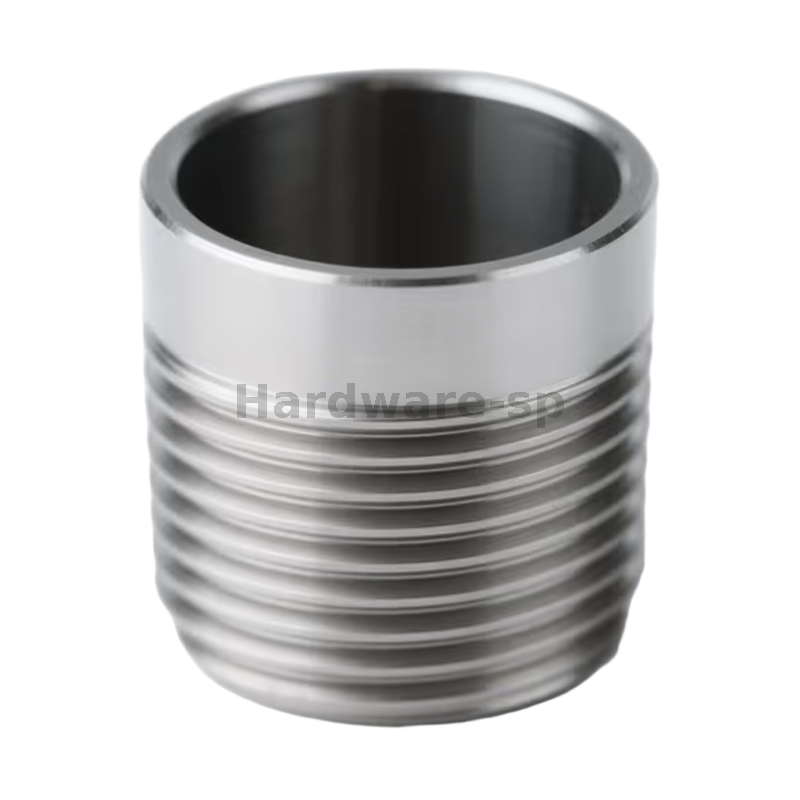 Brass CNC threaded part with a chamfered edge and threads - smooth-fitting component