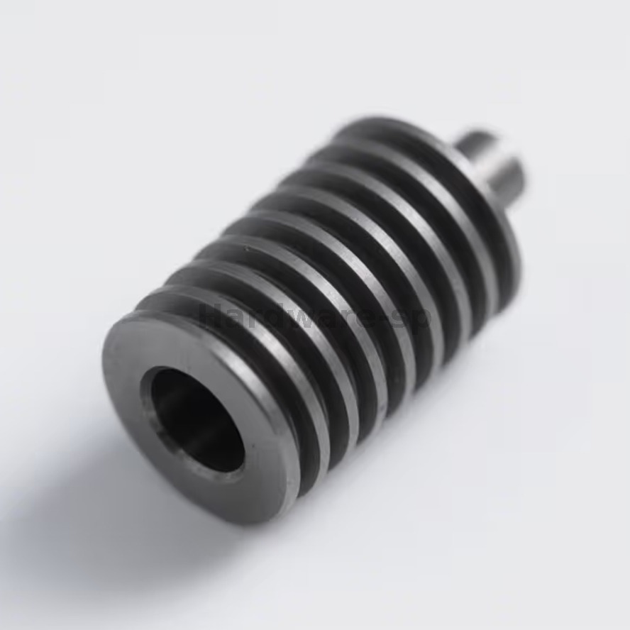 Technician inspecting a batch of CNC-threaded pipes using a thread gauge