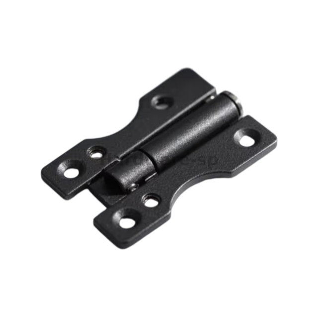 Black - powder - coated cast iron door hinge with hammered detailing - rustic and sturdy for farmhouse or cottage - style doors