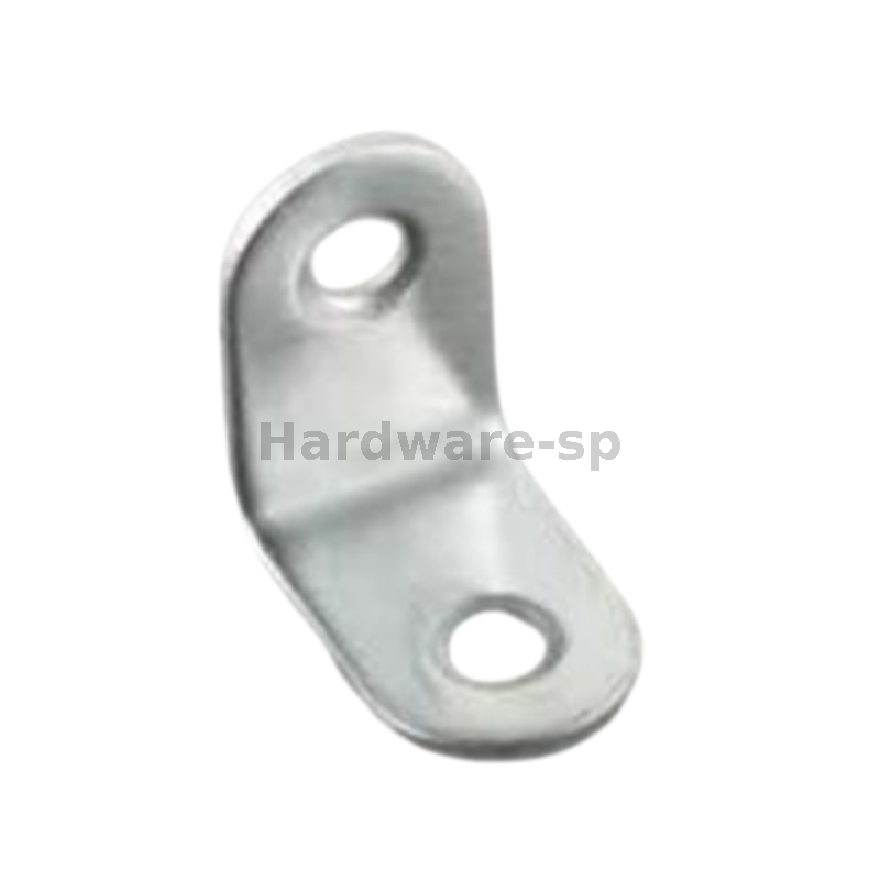 Black powder-coated corner brace with countersunk holes